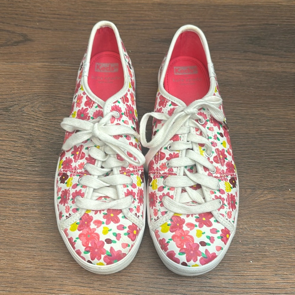 Keds x Kate Spade Floral Rose Lace Up Shoes Sz 8